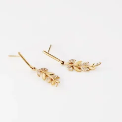 Boucles D'oreilles Pendantes Or Jaune Nahia Oxydes De Zirconium-Histoire d'Or Clearance