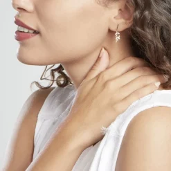 Boucles D'oreilles Pendantes Or Jaune Nahia Oxydes De Zirconium-Histoire d'Or Clearance