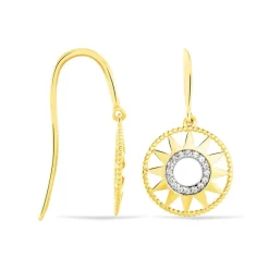 Boucles D'oreilles Pendantes Thallya Or Jaune Oxyde De Zirconium-Histoire d'Or Online
