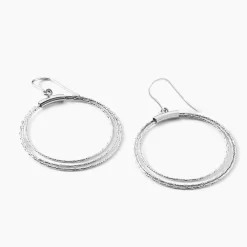 Boucles D'oreilles Pendantes Nadiona Argent Blanc-Histoire d'Or Sale