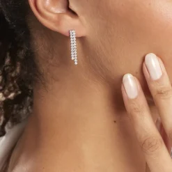 Boucles D'oreilles Pendantes Louann Argent Blanc Oxyde De Zirconium-Histoire d'Or Discount