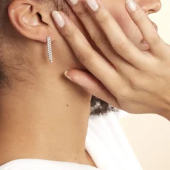 Boucles D'oreilles Pendantes Louann Argent Blanc Oxyde De Zirconium-Histoire d'Or Discount