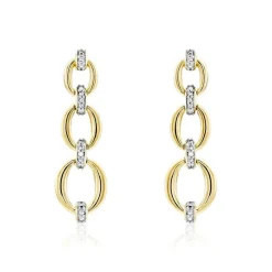 Boucles D'oreilles Pendantes Abban Or Jaune Diamant-Histoire d'Or Hot