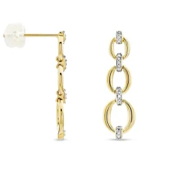Boucles D'oreilles Pendantes Abban Or Jaune Diamant-Histoire d'Or Hot