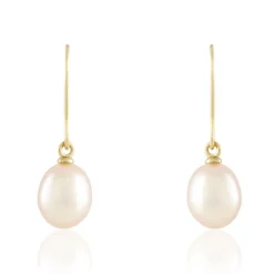 Boucles D'oreilles Pendantes Baroque Or Jaune Perle De Culture-Histoire d'Or Online