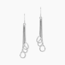 Boucles D'oreilles Pendantes Flat Argent Blanc-Histoire d'Or Online