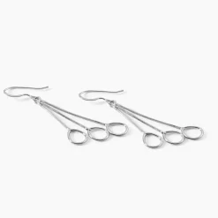 Boucles D'oreilles Pendantes Flat Argent Blanc-Histoire d'Or Online