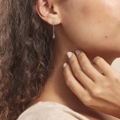 Boucles D'oreilles Pendantes Brenda Or Blanc Topaze-Histoire d'Or Sale