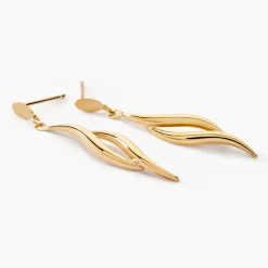 Boucles D'oreilles Pendantes Merone Vagues Or Jaune-Histoire d'Or Outlet