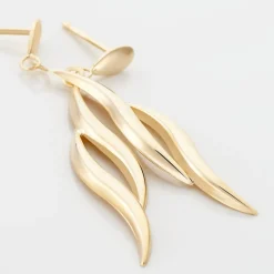 Boucles D'oreilles Pendantes Merone Vagues Or Jaune-Histoire d'Or Outlet