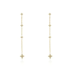 Histoire d'Or Boucles D'oreilles Pendantes Ziha Plaqué Or Jaune Oxyde De Zirconium