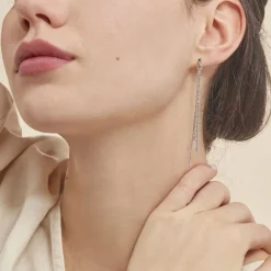 Boucles D'oreilles Pendantes Yalle Argent Blanc-Histoire d'Or Sale