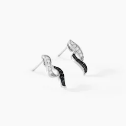Histoire d'Or Boucles D'oreilles Pendantes Sylvie Argent Blanc Oxyde De Zirconium
