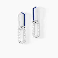 Boucles D'oreilles Pendantes Infini Pop Argent Blanc Oxyde Zirconium-Histoire d'Or