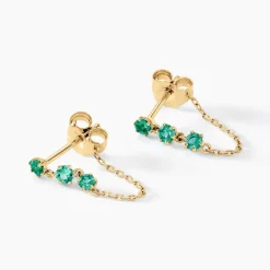 Boucles D'oreilles Pendantes Esmerald Rendez-vous Or Jaune Emeraude-Histoire d'Or Best