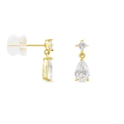 Boucles D'oreilles Pendantes Faas Or Jaune Oxyde De Zirconium-Histoire d'Or Clearance