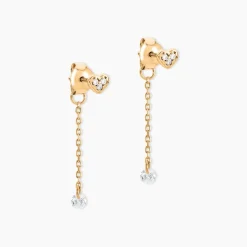 Boucles D'Oreilles Pendantes Isolia Plaqué Or Jaune Oxyde De Zirconium-Histoire d'Or Best