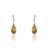 Boucles D'oreilles Pendantes Argent Blanc Melusine Ambre-Histoire d'Or Clearance