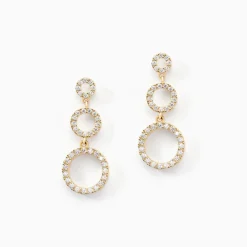 Boucles D'oreilles Pendantes Camron Or Jaune Oxyde De Zirconium-Histoire d'Or Hot