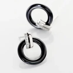 Boucles D'oreilles Pendantes Bertillianne Argent  Céramique Et Oxyde-Histoire d'Or Hot