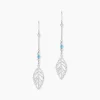 Boucles D'oreilles Pendantes Grethel Argent Blanc Turquoise-Histoire d'Or Clearance
