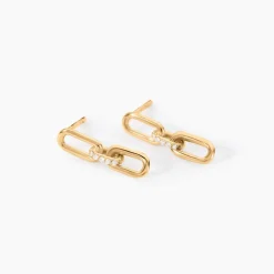 Boucles D'Oreilles Pendantes Lueur Plaqué Or Jaune Oxyde De Zirconium-Histoire d'Or Outlet