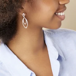 Boucles D'oreilles Pendantes Toupie Argent Blanc-Histoire d'Or Discount