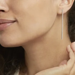 Boucles D'oreilles Pendantes Lou-anne De Zirconium-Histoire d'Or