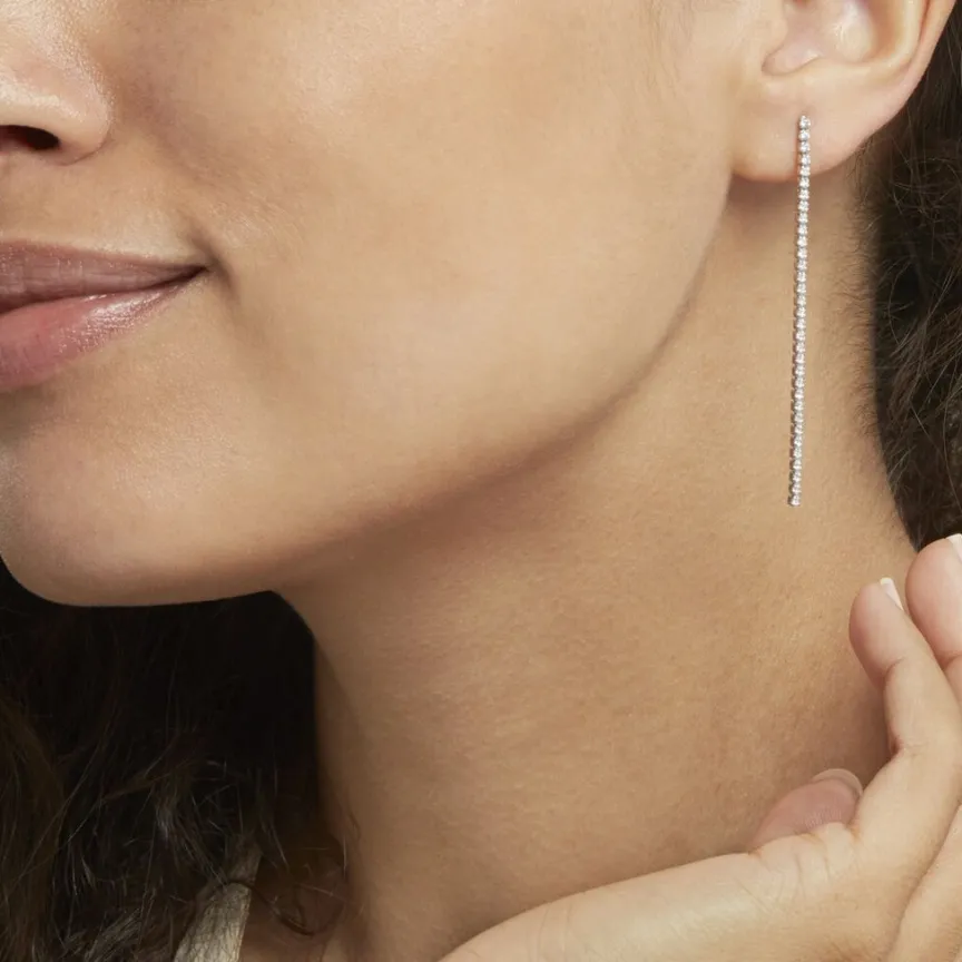 Boucles D'oreilles Pendantes Lou-anne De Zirconium-Histoire d'Or