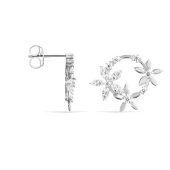 Boucles D'oreilles Pendantes Elinia Argent Blanc Oxyde De Zirconium-Histoire d'Or Hot