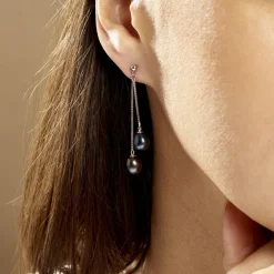 Boucles D'oreilles Pendantes Axell Argent Blanc Perle De Culture-Histoire d'Or Sale