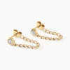 Boucles D'oreilles Pendantes Mahe Or Jaune Diamant-Histoire d'Or