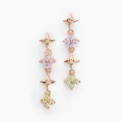 Boucles D'oreilles Pendantes Nimbe Argent Rose Oxyde De Zirconium-Histoire d'Or Hot