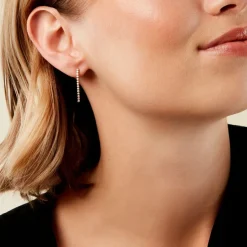 Boucles D'Oreilles Pendantes Ercole Or Jaune Oxyde De Zirconium-Histoire d'Or Hot