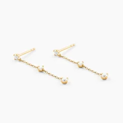 Boucles D'Oreilles Pendantes Madhav Or Jaune Diamant Synthétique-Histoire d'Or Outlet