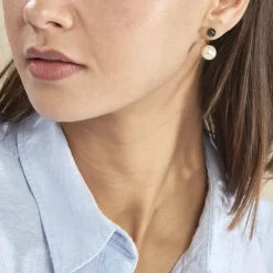 Boucles D'oreilles Pendantes Alyson Argent Blanc Céramique-Histoire d'Or New