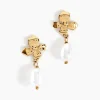 Boucles D'oreilles Pendantes Audley Or Jaune Perle De Culture-Histoire d'Or New