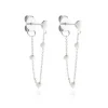 Boucles D'oreilles Pendantes Polka Argent Blanc-Histoire d'Or
