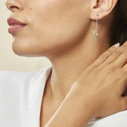 Boucles D'oreilles Pendantes Eloisa Argent Blanc-Histoire d'Or