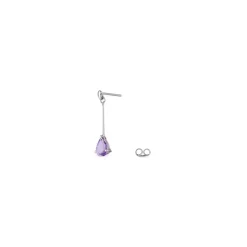 Boucles D'oreilles Pendantes Goutte Or Blanc Amethyste-Histoire d'Or Online