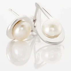 Boucles D'oreilles Pendantes Loren Argent Blanc Perle De Culture-Histoire d'Or Outlet