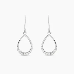 Boucles D'oreilles Pendantes Nicole Argent Blanc Oxyde De Zirconium-Histoire d'Or Discount