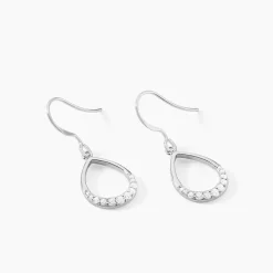 Boucles D'oreilles Pendantes Nicole Argent Blanc Oxyde De Zirconium-Histoire d'Or Discount