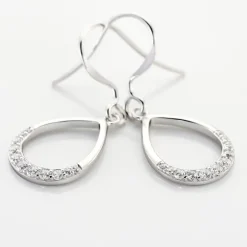 Boucles D'oreilles Pendantes Nicole Argent Blanc Oxyde De Zirconium-Histoire d'Or Discount