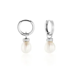 Boucles D'oreilles Pendantes Argent Blanc Iribert Perles De Culture-Histoire d'Or New