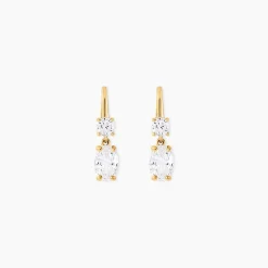 Boucles D'oreilles Pendantes Gulbeyaz Or Jaune Oxyde De Zirconium-Histoire d'Or Online