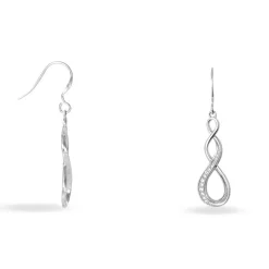 Boucles D'oreilles Pendantes Ayhan Argent Blanc Oxyde De Zirconium-Histoire d'Or Sale