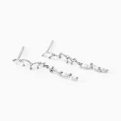 Boucles D'oreilles Pendantes Ellyn Argent Blanc Oxyde De Zirconium-Histoire d'Or Discount