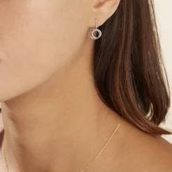 Boucles D'oreilles Pendantes Or Blanc Tresha Diamants-Histoire d'Or Discount