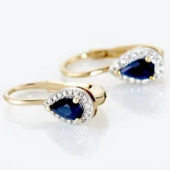 Boucles D'oreilles Pendantes Doorsie Or Jaune Saphir Et Diamant-Histoire d'Or Best